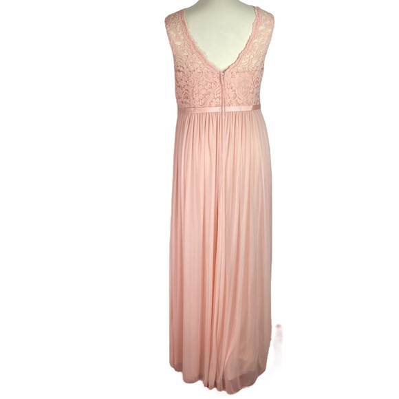 David’s Bridal Bellini Pink Peach Lace Bridesmaid Dress Size 18 - Picture 3 of 11